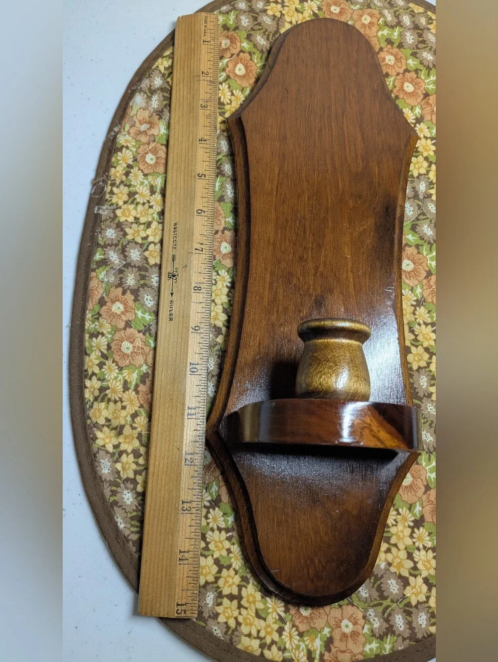 Vintage Wood Wall Sconce  Brown